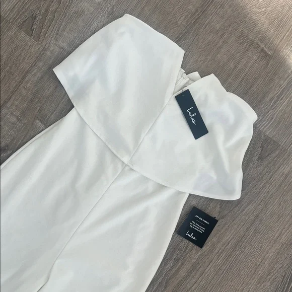 Lulus White Off-Shoulder Jumpsuit - Picture 3 of 8